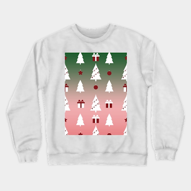 Christmas Pattern with christmas Tree, Star, Pine, Present Crewneck Sweatshirt by Zen Cosmos Official